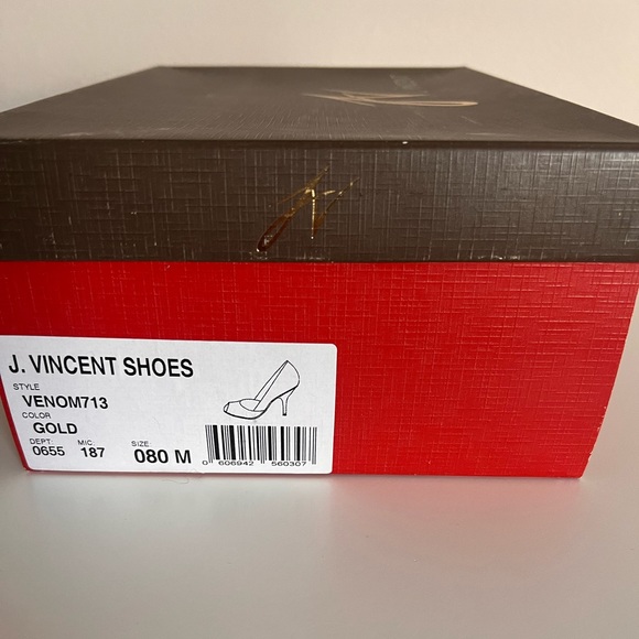 NIB J Vincent gold heels - Picture 2 of 5